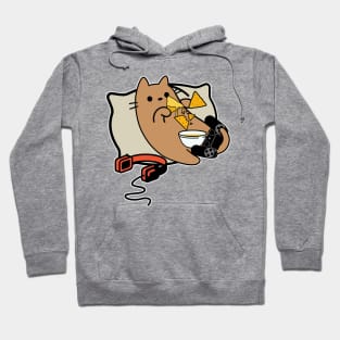 Gamer Cat Nachos Game Paused Loading Hoodie